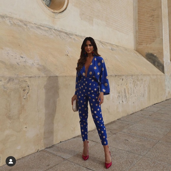 ZARA Polka Dot Linen Blouse - Picture 9 of 9